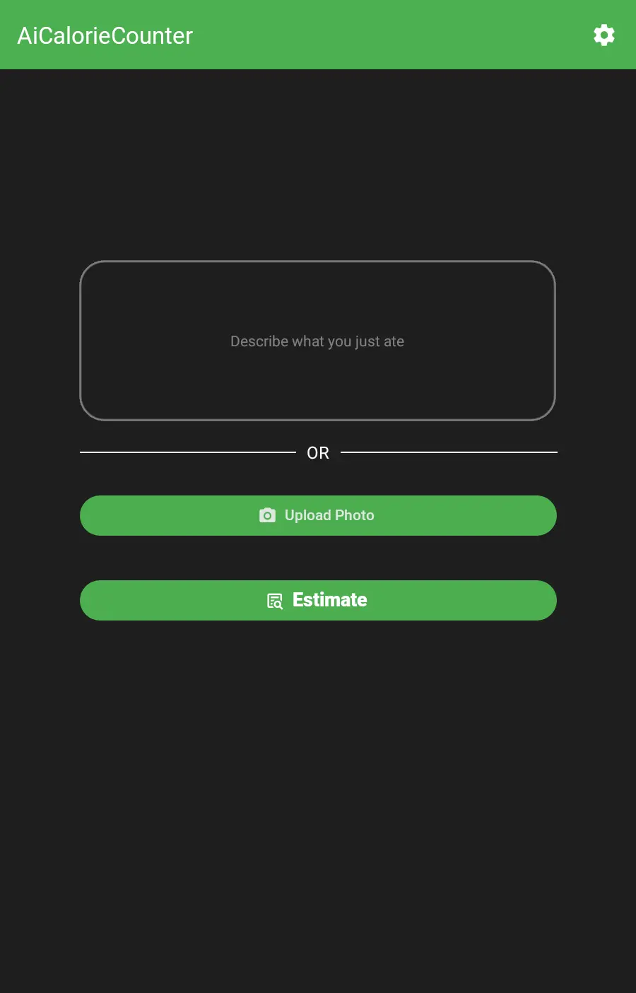 AI Calorie Counter app nutrition analysis screen